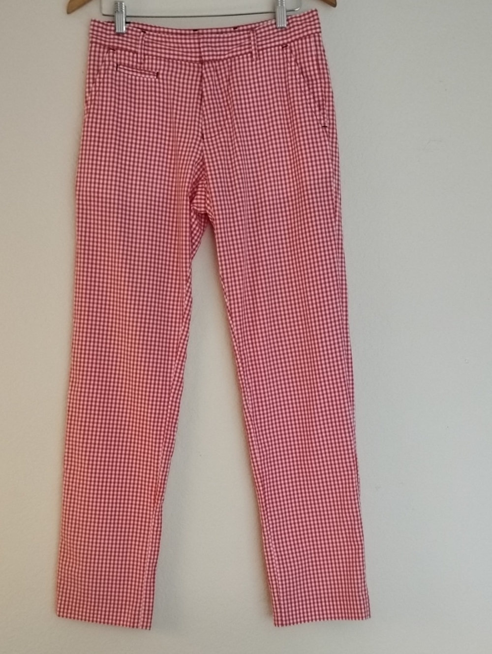Italian Gingham Cotton Pants - Classic Fit